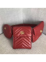 Replica Gucci GG Marmont matelasse belt bag 524597 red HY15625iu55