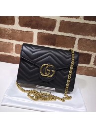 Replica Gucci GG Marmont Matelasse mini Bag 474575 Black HY17777nB47