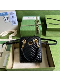 Replica Gucci GG Marmont matelasse mini bag 696123 black HY10671hD86