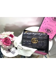 Replica Gucci GG Marmont Medium Matelasse Shoulder Bag 443496 Black HY12028Vi77