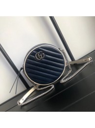 Replica Gucci GG Marmont mini round shoulder bag 550154 Navy HY16431KG80