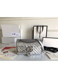 Replica Gucci GG Marmont Sequin Mormont Small Shoulder bag 443497 Silver HY14188zR45