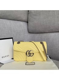 Replica Gucci GG Marmont small shoulder bag 443497 yellow HY15924ED66