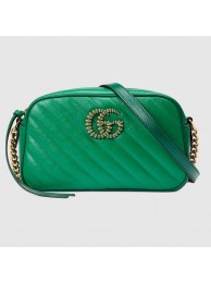 Replica Gucci GG Marmont small shoulder bag 447632 Bright green HY6210CQ60