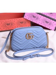 Replica Gucci GG Marmont Small Shoulder Bag 447632 SkyBlue HY22280SV68