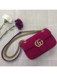 Replica Gucci GG Marmont Suede Leather Mini Shoulder Bag 446744 Wine HY13510CQ60