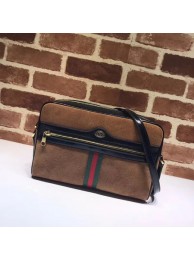 Replica Gucci GG original Nubuck leather Shoulder Bag 517080 brown HY12718EO56