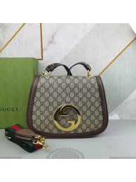 Replica Gucci GG Supreme canvas Blondie medium shoulder bag 699210 Brown HY5980HB48