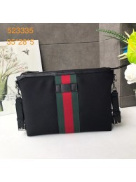 Replica Gucci GG Supreme canvas shoulder bag 523335 black HY23082BB13