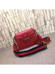 Replica Gucci Lady Web Hand-Stained Leather Shoulder Bag 380573 Red HY20392it96