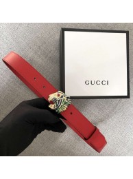 Replica Gucci Leather belt with tiger head 543152 red HY7960iu55