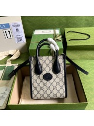 Replica Gucci Mini tote bag with Interlocking G 671623 Blue HY1171Sf59