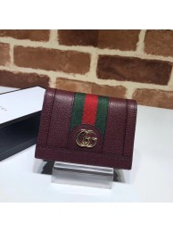 Replica Gucci Ophidia leather wallet 523155 Wine HY21670aG44
