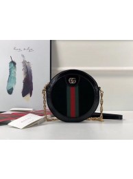 Replica Gucci Ophidia mini round shoulder bag 550618 Black suede HY26186cK54