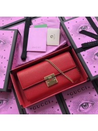 Replica Gucci Padlock Continental Wallet Calfskin Leather 453506 Red HY24541hD86