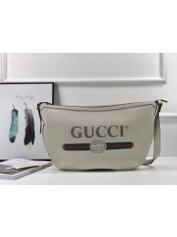 Replica Gucci Print half-moon hobo bag 523588 white HY20013TN94