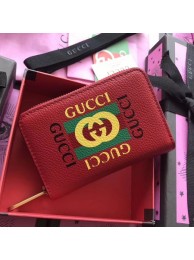 Replica Gucci Print Leather Card Case 496319 Red HY23613ij65