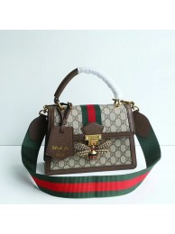 Replica Gucci Queen Margaret GG small top handle bag 476541 brown HY8809Jw87