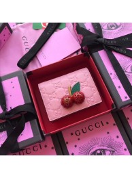 Replica Gucci Signature card case with cherries 476050 pink HY9271ec82