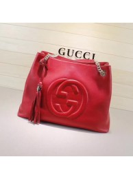 Replica Gucci Soho Medium Tote Bag Calfskin Leather 308982 Red HY5695rH96