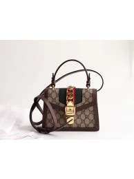 Replica Gucci Sylvie GG Supreme canvas mini bag 470270 brown HY8624ED66