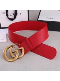 Replica Gucci Wide leather belt with Double G 453261 red HY1110SV68