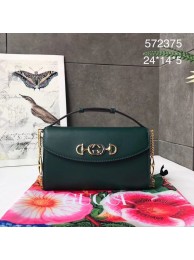Replica GUCCI Zumi small leather shoulder bag 572375 Dark green HY23677it96