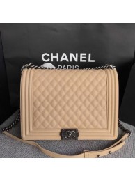 Replica High Quality Boy Chanel Flap Shoulder Bag Apricot Original Cannage Pattern A67087 Silver HY7721Jh90