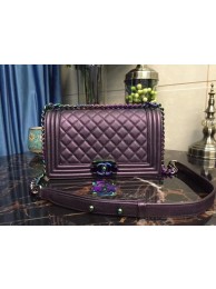 Replica High Quality Chanel Le Boy Flap Shoulder Bag Sheepskin Leather D67086 Purple HY6261Jh90