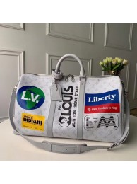 Replica High Quality Louis vuitton original KEEPALL BANDOULIERE 50 M44643 white HY19766Jh90