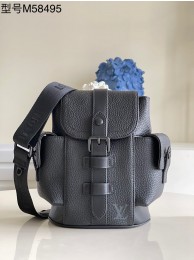 Replica Louis Vuitton Christopher XS Backpack Taurillon Leather M58495 Black HY23954ED66