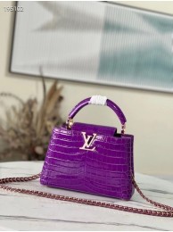 Replica Louis Vuitton crocodile skin CAPUCINES BB M48865 purple HY19856ec82