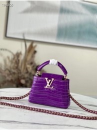 Replica Louis Vuitton crocodile skin CAPUCINES MINI M81190 purple HY22907XB19