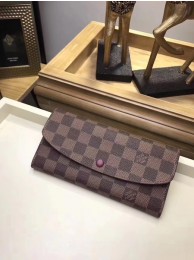 Replica Louis Vuitton Damier Ebene Canvas EMILIE WALLET N63544 Wine HY25533Vi77