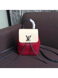 Replica Louis Vuitton LOCKME BACKPACK M52733 Lie De Vin Etain Creme HY12910aG44