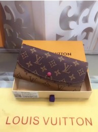 Replica Louis Vuitton Monogram Canvas Emilie Wallet M60136 Rose HY22559UD97