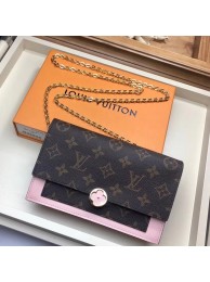 Replica Louis Vuitton Monogram Canvas FLORE Chain Wallet M67405 pink HY22238ui32
