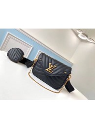 Replica LOUIS VUITTON NEW WAVE Originl Leather Shoulder Bag M56466 Black HY11037BB13