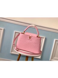 Replica Louis vuitton original Ostrich pattern CAPUCINES PM M53665 Eau de Rose HY8968Ix66