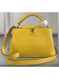 Replica Louis Vuitton Original Taurillon Leather CAPUCINES BB Bag M90294 Yellow HY20346cK54