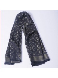 Replica Louis Vuitton Scarves Cotton WJLV092 Black&Gold HY13082Xe44