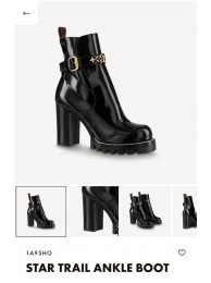 Replica Louis Vuitton Shoes Star Trail Ankle Boot 1A95HO Black Patent Leather HY618ij65