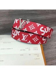 Replica Louis Vuitton SPREME 40mm Red Belt M5899 Silver HY14279Yn66