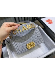 Replica Small boy chanel handbag AS67085 grey HY2132Xe44