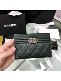 Replica Top BOY CHANEL Card Holder A84431 Blackish green HY9827Cq58