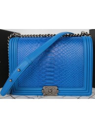Replica Top Boy Chanel Flap Shoulder Bag Blue Python Leather A67087 Silver HY7637Cq58