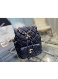 Replica Top Chanel backpack Grained Calfskin & Gold-Tone Metal AS1371 black HY15302Cq58