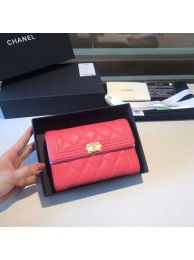Replica Top Chanel Boy Matelasse Caviar Calfskin Leather Wallet CHA5569 red HY15667Cq58
