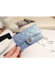 Replica Top Chanel classic card holder AP0374 sky blue HY20019Vx24