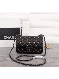 Replica Top Chanel Classic Sheepskin Leather cross-body bag A1116 black silver-Tone Metal HY15535ll80